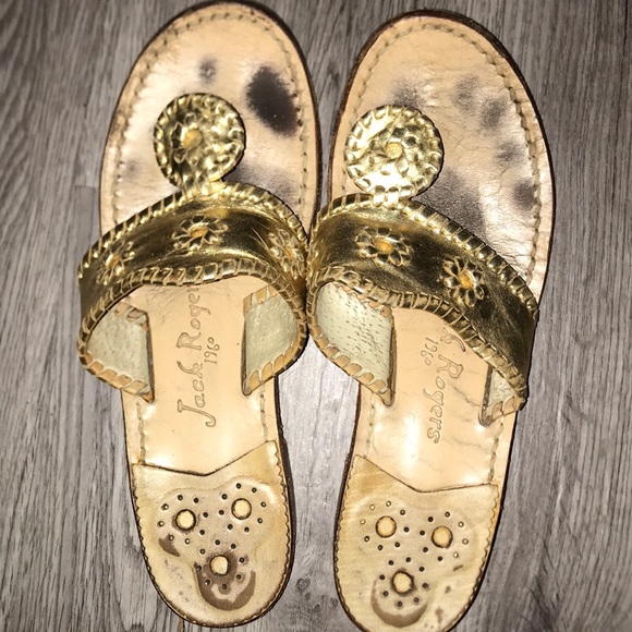 Jack Rogers Shoes - used gold jack rogers